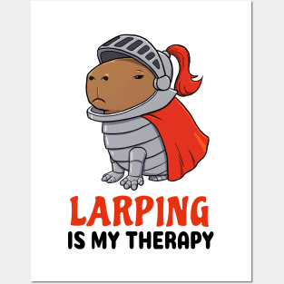 Larping is my therapy Capybara Knight Posters and Art